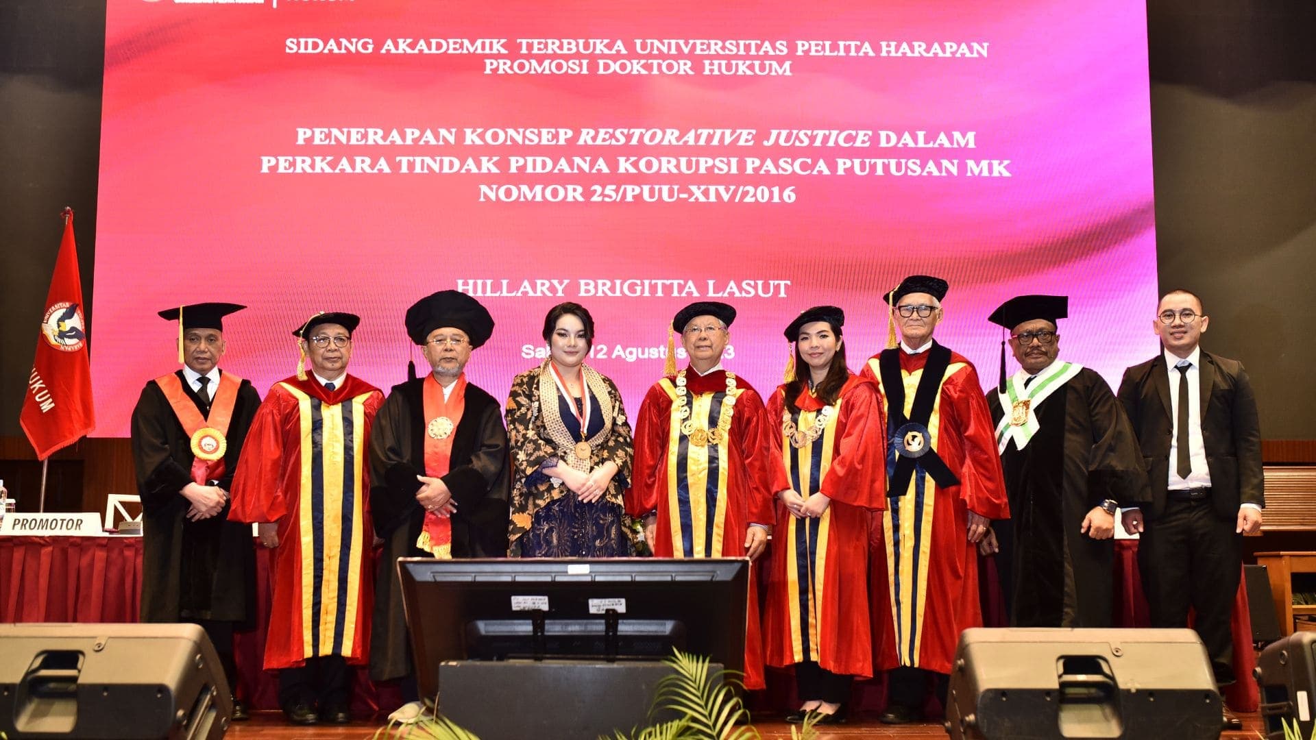 Reza Zaki Menjadi Penguji Sidang Terbuka Promosi Doktor Hillary Brigitta Lasut Peraih Rekor MURI Sebagai Anggota DPR RI Perempuan dengan Gelar Doktor Hukum Termuda dari UPH
